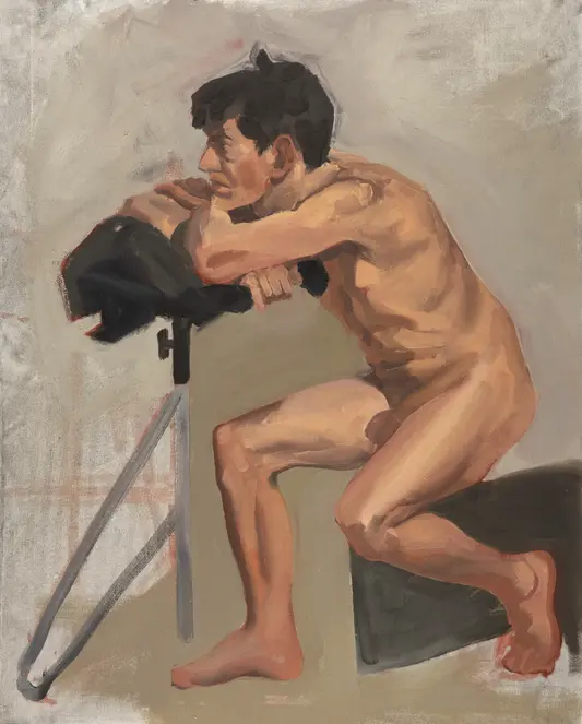 Aktstudie eines jungen Mannes gemalt mit Ölfarbe