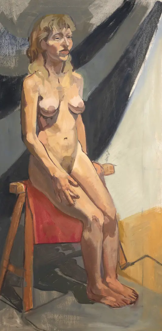 Aktstudie einer Frau gemalt mit Ölfarbe